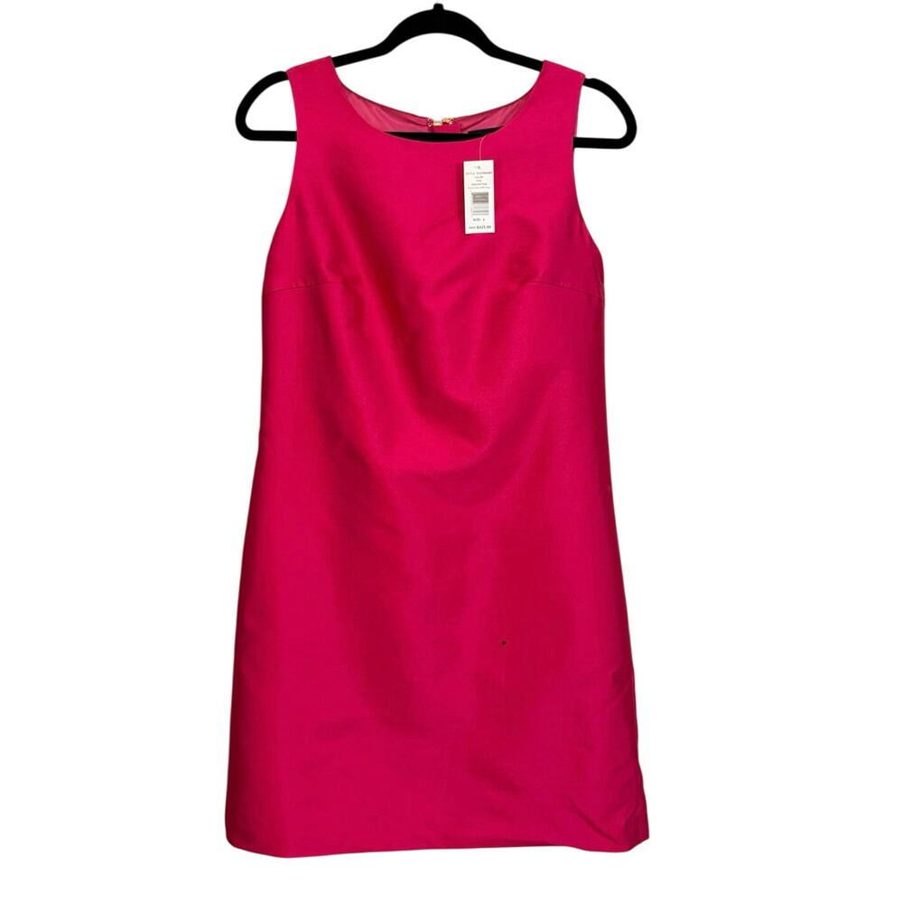 Pink Tartan Shift Mini Dress 4 Pink Wool Silk Scoop Neck Sleeveless Cocktail NWT